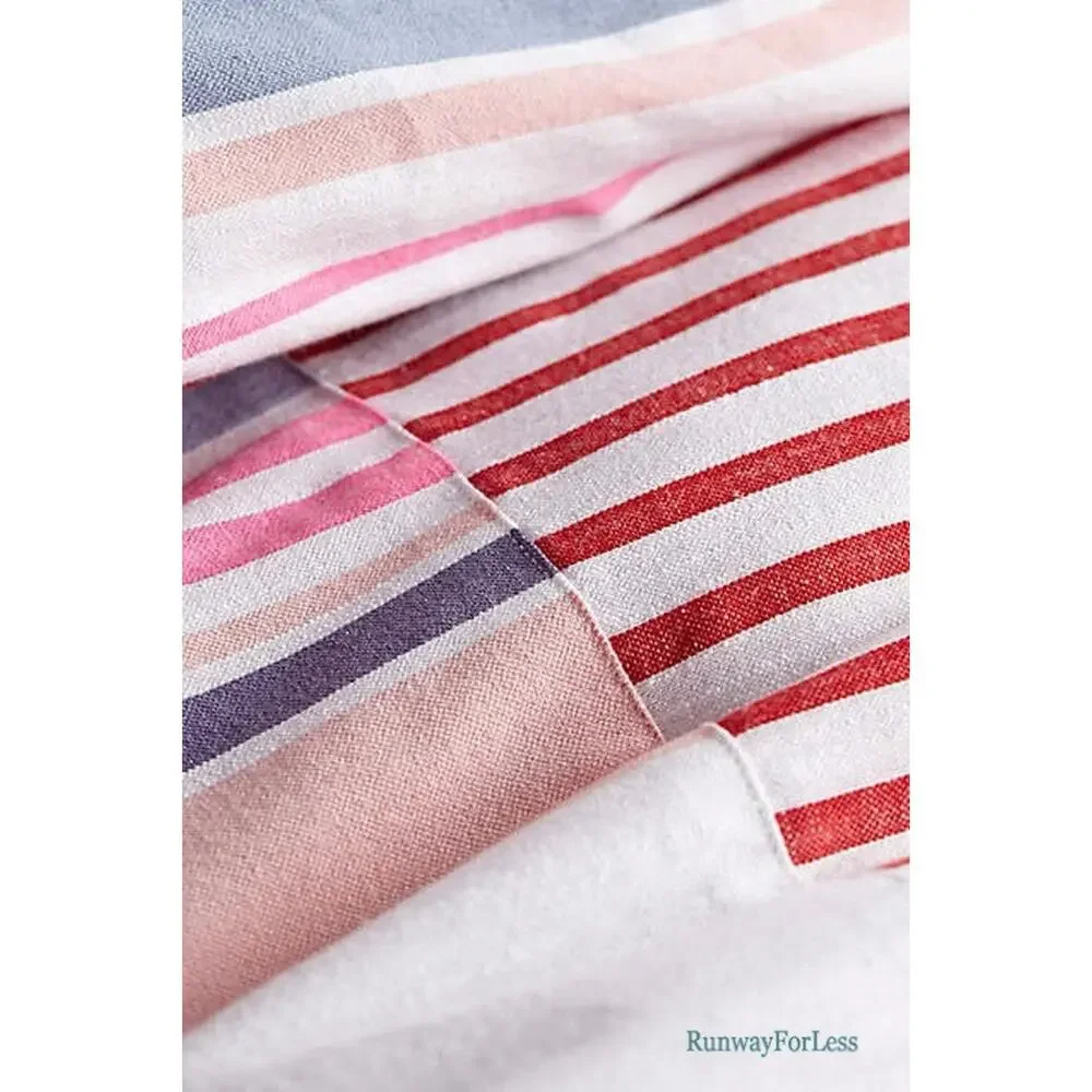 New ANTHROPOLOGIE Makeda Lemlem Liya Kebede Stripes Twin Bed Duvet Cover